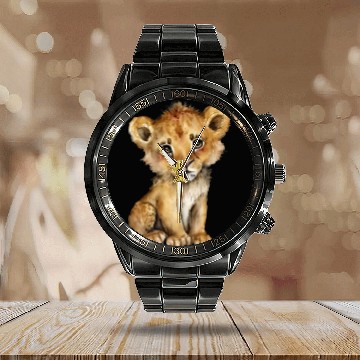 Discover Cute Baby Cat Zodiac Leo Calendar Steel Band Watch