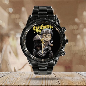 Discover CAT COUPLE CLUB Calendar Steel Band Watch