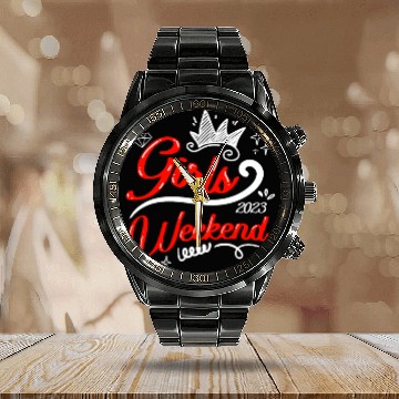 Discover Girls Weekend Vacation Girls Trip Spring Break Calendar Steel Band Watch