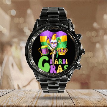 Discover Happy Mardi Gras 2023 Funny Mardi Gras X Calendar Steel Band Watch