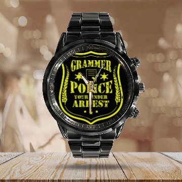 Discover Grammer Police - English Teacher Calendar Steel Band Watch