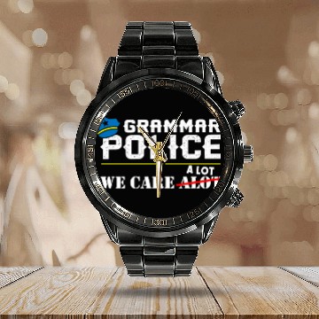 Discover Grammer Police - English Teacher Calendar Steel Band Watch