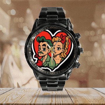 Discover Lovely Couple In Valentine’s Day Calendar Steel Band Watch