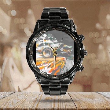 Discover Car Muscle Car Vintage Retro classic car Calendar Steel Band Watch