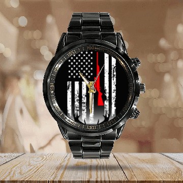 Discover American Flag Calendar Steel Band Watch Deer Hunting Guyn Hunters
