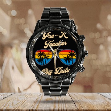 Discover Preschool kindergarten educator off duty teacher Calendar Steel Band Watch
