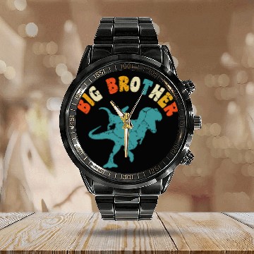 Discover Promoted to big brother dinosaur Gift, Big brother Calendar Steel Band Watch