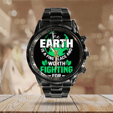 Discover The Earth is a Earth Day Planet Environment Trees Calendar Steel Band Watch