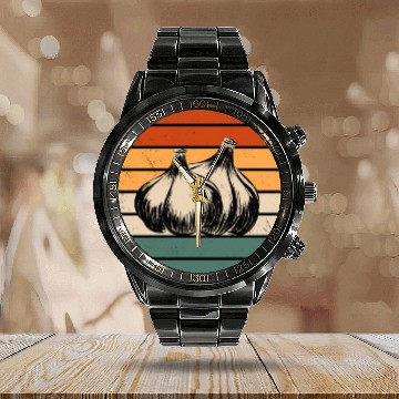 Discover Retro Garlic Design Calendar Steel Band Watch
