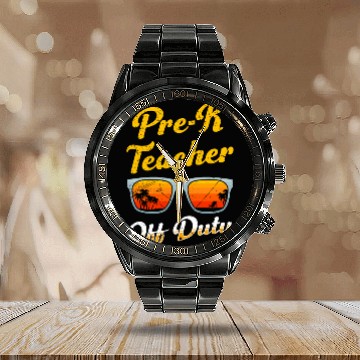 Discover Preschool kindergarten educator off duty teacher Calendar Steel Band Watch