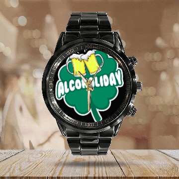 Discover Alcoholiday St Patrick's Day beer Calendar Steel Band Watch