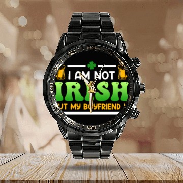 Discover Irish Boyfriend St. Patrick's Day Women Calendar Steel Band Watch