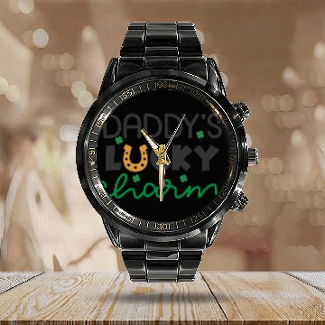 Discover Daddy's Lucky Charm St. Patrick's Day Kids Boy Calendar Steel Band Watch