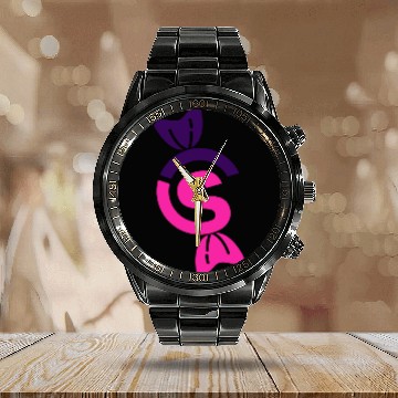 Discover Creative Sweets Logomark Calendar Steel Band Watch