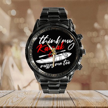 Discover Kayaking Kayak Lover Calendar Steel Band Watch