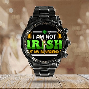 Discover Irish Boyfriend St. Patrick's Day Women Calendar Steel Band Watch