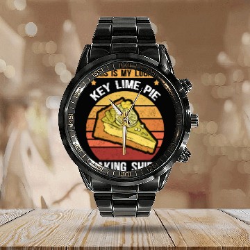 Discover Key Lime Pie Baking Pies Lover Calendar Steel Band Watch
