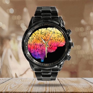 Discover Deep Learning AI Artificial Intelligence Robotics Calendar Steel Band Watch
