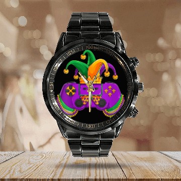 Discover Womens Funny Mardi Gras Video Games Controller Jes Calendar Steel Band Watch