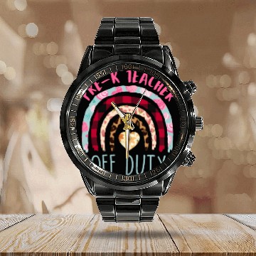 Discover Preschool Kindergarten Teacher off duty teacher Calendar Steel Band Watch