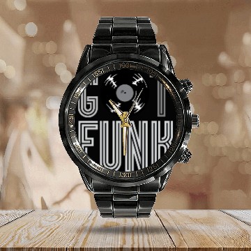 Discover Got Funk Vinyl Dj gift Calendar Steel Band Watch