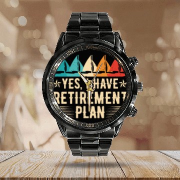 Discover Sailing Retirement Plan Retired Sailor Sailboat Calendar Steel Band Watch