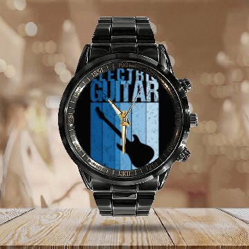 Discover Electric Guitar Guitarist String Musician Retro Calendar Steel Band Watch