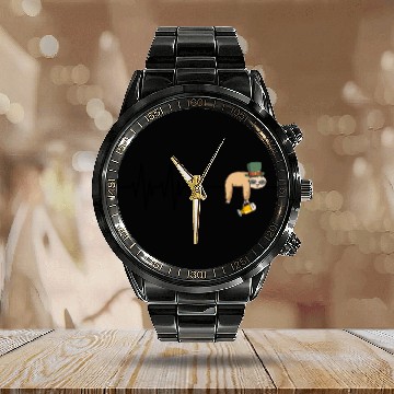 Discover Happy St Patrick's Day Beer Drinking Sloth Gift Calendar Steel Band Watch