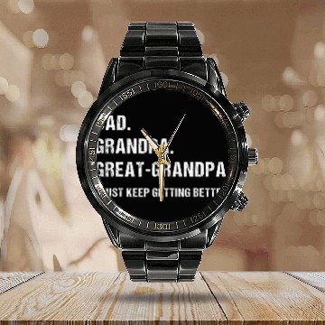 Discover Dad Grandpa Great Grandpa Calendar Steel Band Watch Fathers Day Daddy