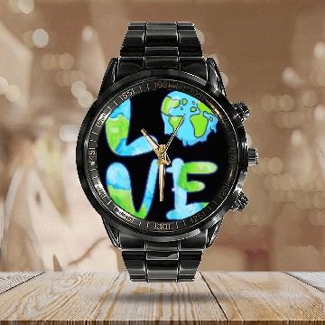 Discover LOVE Earth Day 2023 Cute Earth Lover Kids Calendar Steel Band Watch