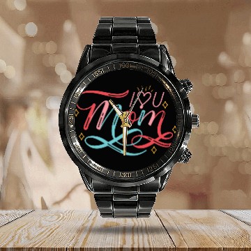 Discover I Love My Mom, mother's day Calendar Steel Band Watch