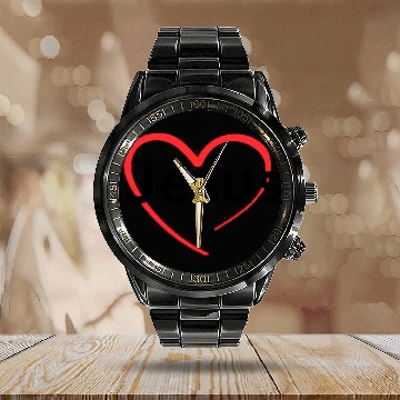 Discover I Love Jesus Calendar Steel Band Watch!