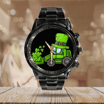 Discover luck of the Irish Calendar Steel Band Watch
