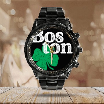 Discover St Patricks Day Shamrock Massachusetts Boston Calendar Steel Band Watch