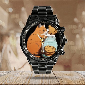 Discover Cookie Kitty Cat Calendar Steel Band Watch