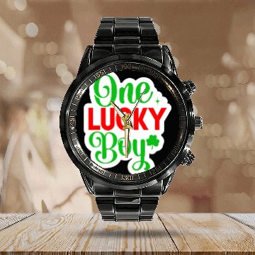 Discover One Lucky Boy Calendar Steel Band Watch