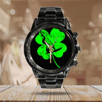 Discover Windsurfing St. Patrick's day shamrock Calendar Steel Band Watch