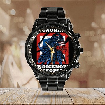 Discover Honoring Indigenous People Heritage Native America Calendar Steel Band Watch
