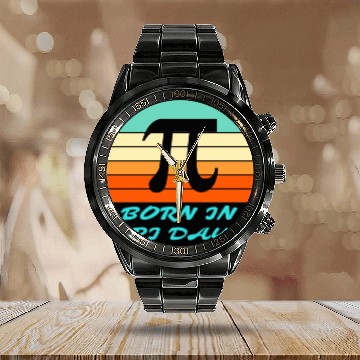 Discover Cool Born On PI Day Calendar Steel Band Watch