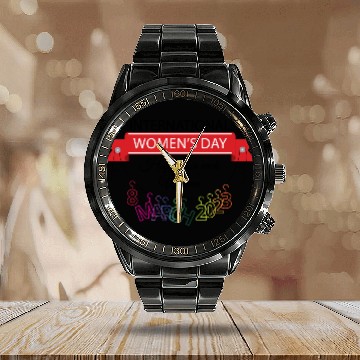 Discover INTERATIONAL WOMEN'S DAY 8 MARCH 2023 For Women Calendar Steel Band Watch