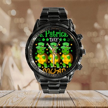 Discover St. Patrick’s Day Squad Funny Turtle Lover Calendar Steel Band Watch