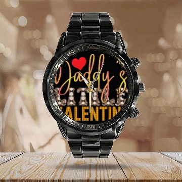 Discover Daddy s Little Valentine Sublimation Calendar Steel Band Watch