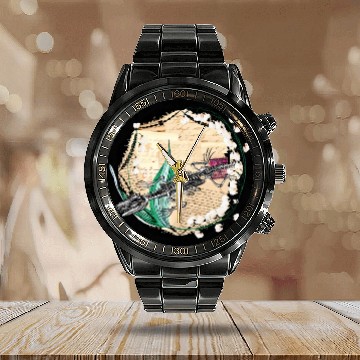 Discover The Skeleton Of An Alligator - Vintage Steampunk Calendar Steel Band Watch