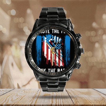 Discover Salute The Flag Back The Badge Cop Law Enforcement Calendar Steel Band Watch