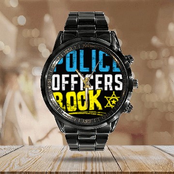 Discover Military Police Officer Cop Law Enforcement Calendar Steel Band Watch
