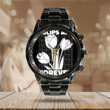 Discover Tulip Gardening Tulips Calendar Steel Band Watch