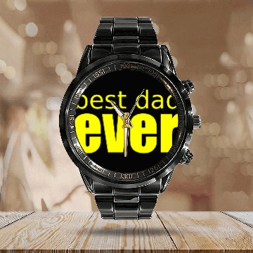 Discover best dad ever - retro Calendar Steel Band Watch green - fathers day -