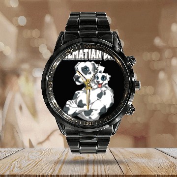 Discover Dalmatiner Dog with Dalmatiner Kid for a Calendar Steel Band Watch