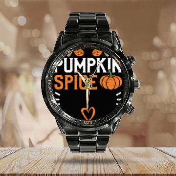 Discover Pumpkin Spice - Pumpkin Calendar Steel Band Watch