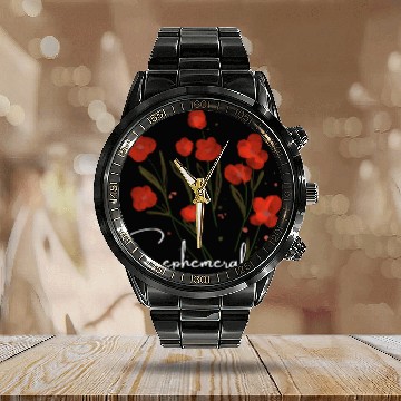 Discover so ephemeral poppy, Good V Calendar Steel Band Watch